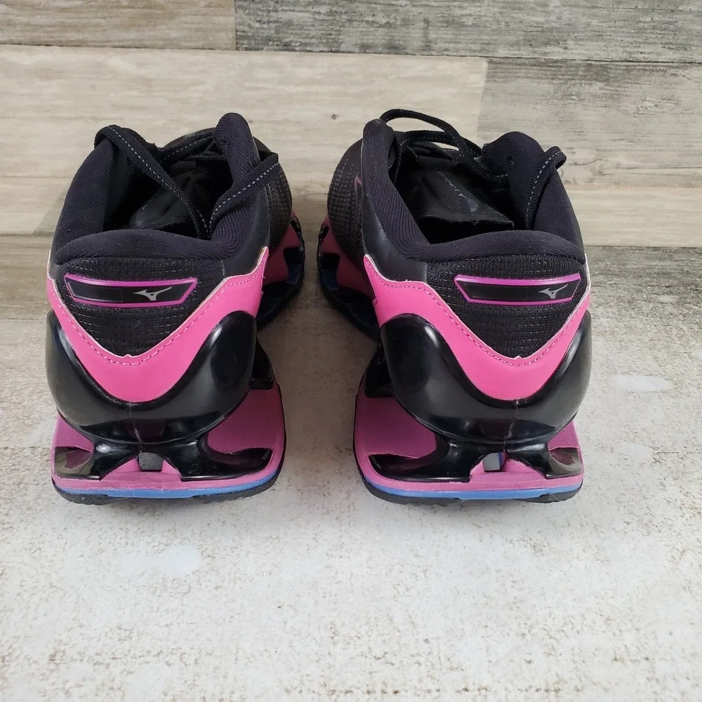 Mizuno Wave Prophecy 12 Womens Shoes Sz 7 Athletic Running Black Pink Sneakers
